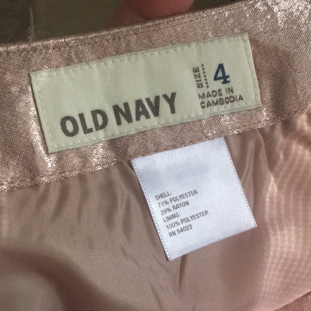 Old Navy Rose Gold Metallic Mini-Skirt